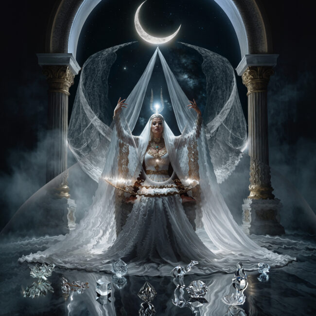 The High Priestess from the New Aeon Tarot, inspired to the Thoth Tarot